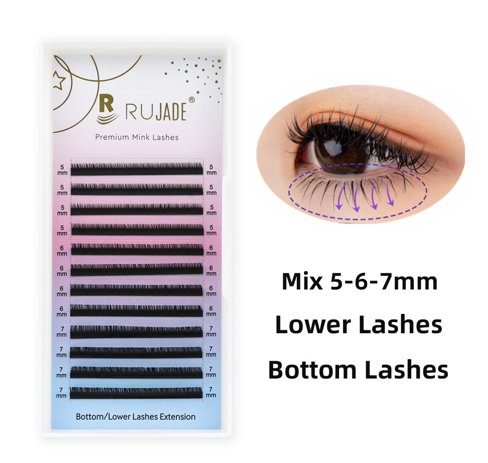 Eyelash Extension Human Hair - Lower Lashes Mix 5 6 7mm