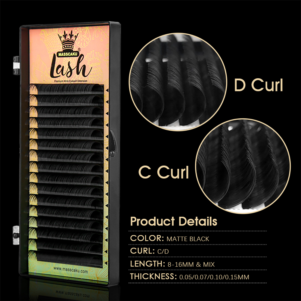 16 Lines MASSCAKU C D Curl Wat - Eyelash Extension Russian 评论和价格